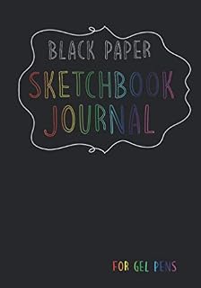 Black Paper Sketchbook For Gel Pens: Black Sketch Paper & Journal With Rainbow Colors Cover (7 x 10 inch)