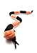 Onwomania Peluche Peluche Serpente Animale Arancione Rettile Nero 47 cm