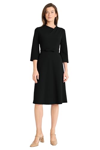 Maggy London Women's Twist Neck Dress with Flared Sleeves