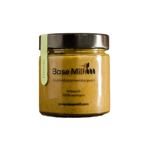 Base Mill Pasta de Pistacho Ecológica 100% (200g) – Sin Gluten, Sin Azúcares Añadidos, Rica en Fibra, Fuente de Proteínas, 100% Vegana – Perfecta para Helados, Postres, Tostadas y Yogur
