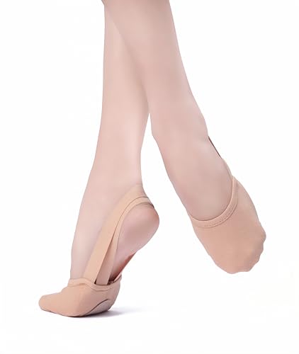 MSMAX Women's Half Soles Dance Shoes Canvas Pirouette Shoes for Contemporary,Ballet,Jazz,Gymnastics,Turners2