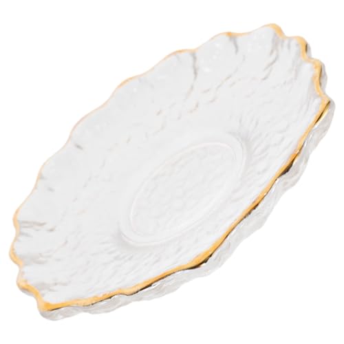 HOOTNEE Sottobicchiere in Vetro Trasparente Bordi Dorati, Sottobicchiere Creativo Spesso e Resistente, Decorazione Tavolo da Pranzo e Protezione per Bevande in Casa, Bar e Ristorante