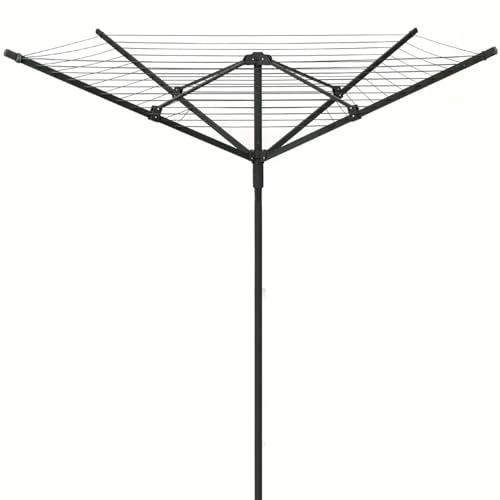 Greenfields 50M Rotary Airer Clothes Line - 4 Arms for Outdoor Laundry Drying | Heavy Duty with Ground Spike, 24 Pegs, Cover & Bag, Black - Image 2