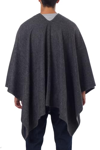 NOVICA Men's Alpaca Blend Poncho Inca Explorer in4