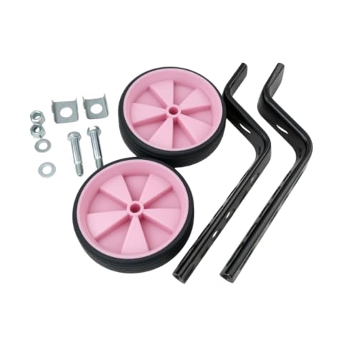 SM SunniMix Kids Bike Training Wheels Universal Application for Children’s Bike Adjustable Support Wheels Silent Riding Balance Assistant Side Security Learning, Pink