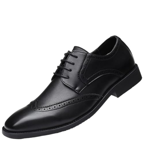 Premium Leather Lace Up Oxford Shoes for Men Business Office Formal Dress Shoes Comfortable