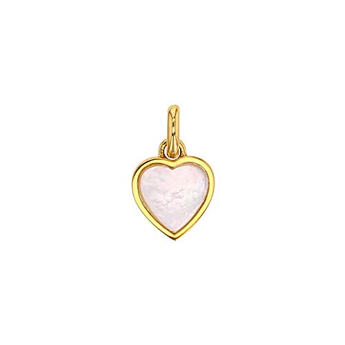 Pendentif coeur nacre blanche et or 375 pour illuminer vos tenues