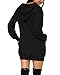 Cassiecy Damen Hoodie Kleid Pullover Langarm Sweatshirts Kapuzenpullover Tops Herbst Mini Kleid (Schwarz,XXL)