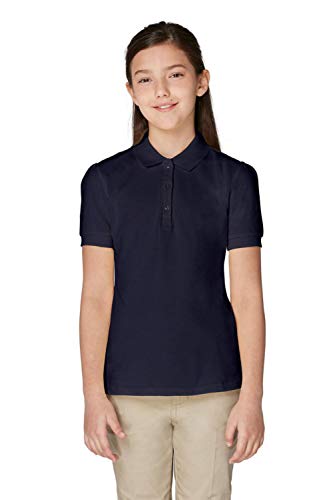 Image of French Toast Girls' Short Sleeve Stretch Pique Polo Shirt