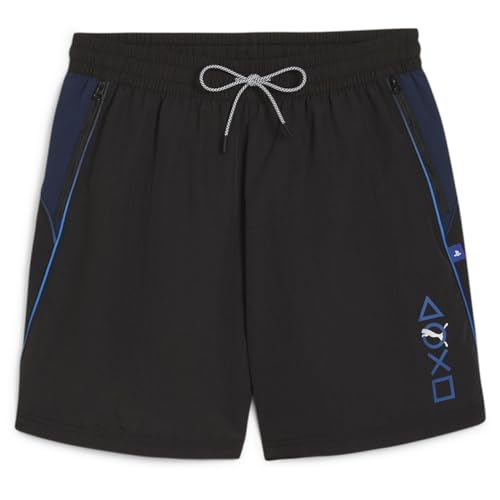 Puma Mens Ps X 6 Inch Shorts Athletic Bottoms Casual Drawstring – Black