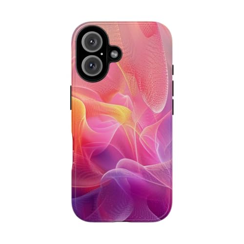 Coque iPhone 16 design abstrait coloré violet protection rigide