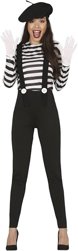 Fiestas Guirca Disfraz de spandex de mimo francés para mujeres adultas talla 38 - 40