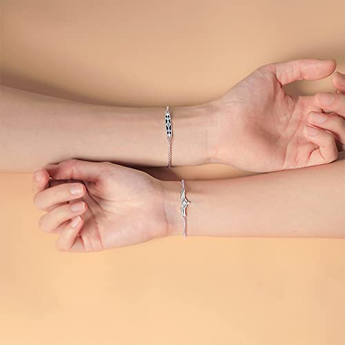 Vxddy Couple Bracelets Princess And Knight Promise S925 Sterling Silver Matching Link Adjustable Bracelet Couples Jewelry Engagement Marry Wedding Cute Gifts #TOP2