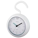 OSTAR Waterproof Bathroom Shower Clock, Analog Quartz Clock Hanging Stand Dual Purpose, One AA Batte