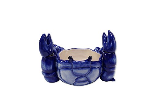 Blue Sky Ceramic Crab Butter Bowl, 7 x 5 x