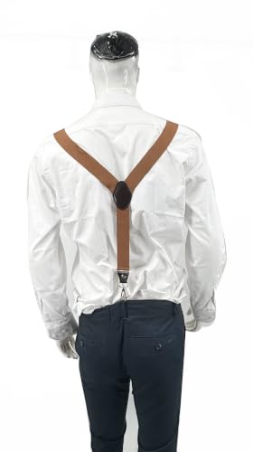 Image of Mens Suspenders with 3 Swivel Hooks Belt Loops 1.4 Inch Wide Heavy Duty Adjustable Braces