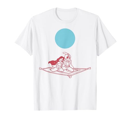 T-shirt Aladdin et Jasmine Disney t-shirt sketch tapis volant vêtement coton homme femme
