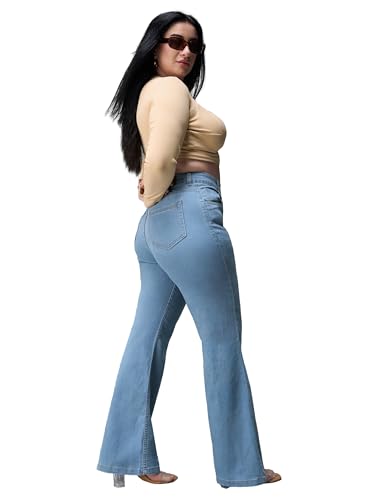Image of Miss Chase A+ Women's Wide-Leg High Rise Regular-Length Stretchable Denim Jeans