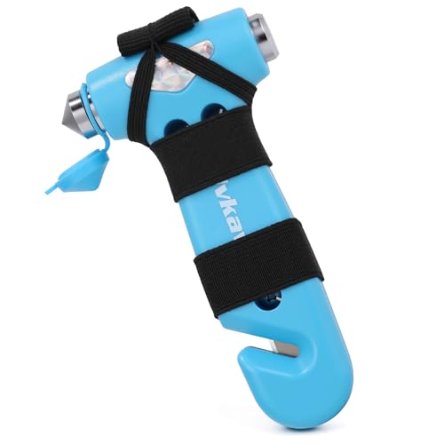 Image of Window Breaker, 3-in-1 Emergency Escape Tool with Car Safety Hammer and Seat Belt Cutter, Safety Emergency Car Escape Tool Gift for Women (Blue)