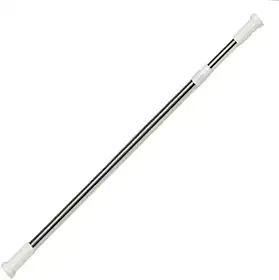 UNGROL Varão de Cortina de Banheiro Extensível Alumínio e Plástico Branco 70cm a 120cm