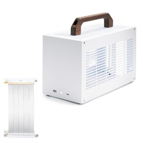 SGPC K49/Portable Mini-ITX PC Gaming Case/8L Small Form Factor/CPU Cooler up to 69mm/300mm GPU & SFX PSU Support/USB 3.0 & Type-C Front I/O (8.3L with PCIe 4.0 Riser)