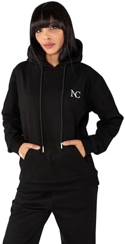 Nina Carter F021 Joggingbroek voor dames, elastische taille, hoge taille, zachte fleecevoering, comfortabele joggingbroek, sportbroek, vrijetijdsbroek, Crème (F021-74