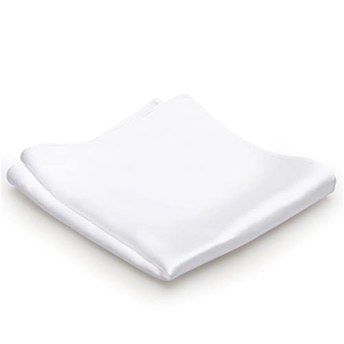 Mr.Van 100% Seide Einstecktuch für Herren Elegant Weiß Weich 35 * 35 cm 16 5 Momme Seideneinstecktuch Einfarbig Uni