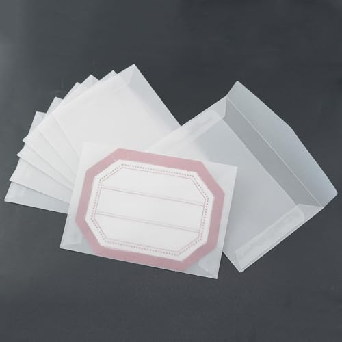 Lind Kitchen Envelope transparente de sulfato translúcido fosco 7 x 10 cm estilo criativo literatura