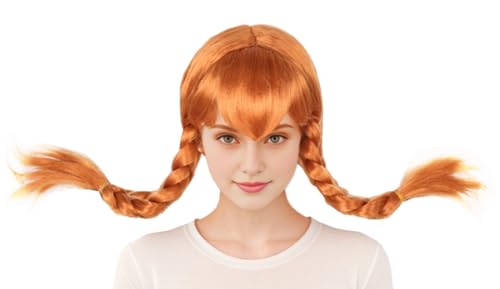 Topcosplay Perücke für Erwachsene Damen - Lange Hellbraun Zöpfe Cosplay Halloween Perücke