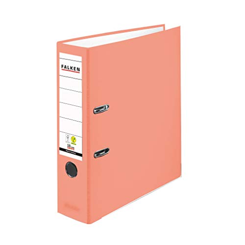 Original Falken PP-Color plastic files. Made in Germany. 8 cm wide DIN A4 salmon ring binder vegan file folder letter folder office folder plastic folder slotted folder