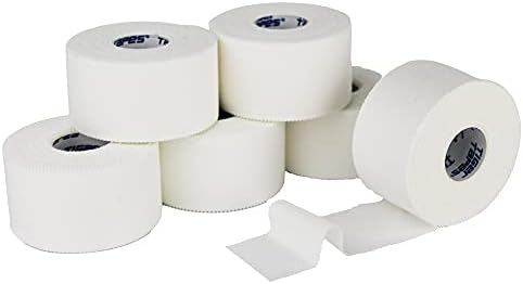 TIGERTAPES - Pack of 6 Tiger Tape Zinc Oxide Tape (5cm x 13.7m)- Long Sports Tape - Easy Tear Athletic Sports Tape, Strong Rigid Non-Stretch Strapping Tape for Sports Injuries and Support, Hypoallergenic, Strong Adhesion, Conforming - White