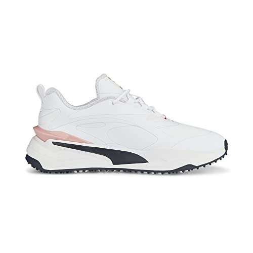 PUMA Puma Women's Gs-Fast WMNS Golf Shoe, Puma White Navy Blazer Flamingo Pink, 7.5 UK
