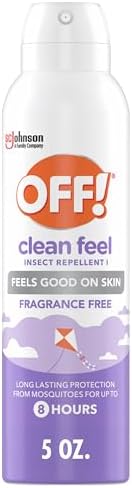 OFF! Clean Feel Insect Repellent Aerosol with 20% Picaridin - Long-Lasting DEET-Free Protection from Mosquitoes, Fragrance-Free Pest Control For Ticks & Flies, Camping, Bug Spray - 5 oz