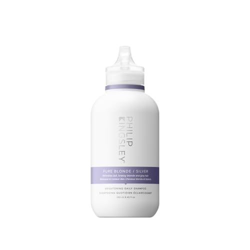 Philip Kingsley | Pure Blonde/Silver Purple Brightening Shampoo | Colour Correcting Shampoo for Blonde, Silver, Grey Platinum Bleached, Brassy Hair | For Orange Brassiness and Yellow Tones | 250ml