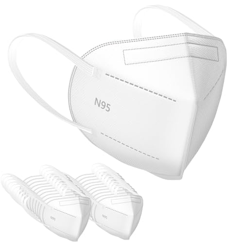 Image of Yugan Non Woven fabric Premium FFP2 N95 Mask with Adjustable Nose Clip for Men & Women, Reusable Mask, Anti Pollution Mask, CE Approved, Advanced Filtration