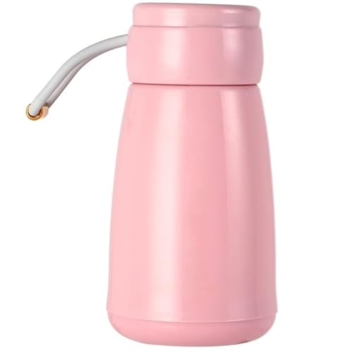 Image of Baskety Small Thermal Coffee Glass Insulated Vacuum Flask 400ml | Lined Water & Coffee Dispenser Bottle | Portable, Leakproof & Durable | Pink