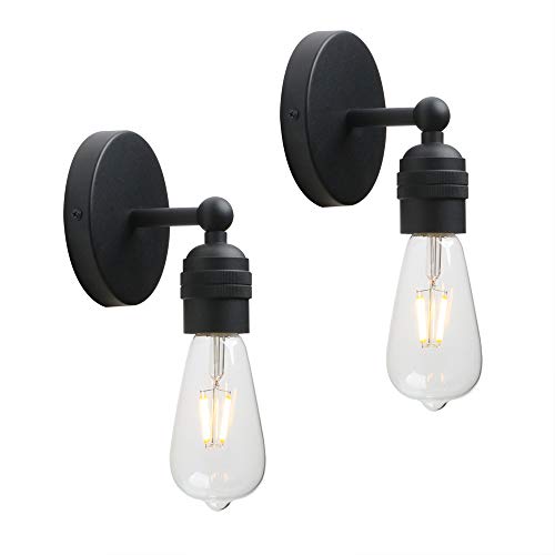 Yosoan 2pcs Black Sconce wall Lights, Loft Edison Wall Light Fittings