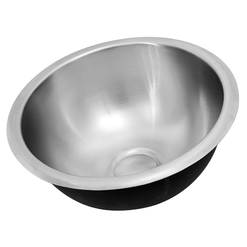 Image of RV Kitchen Sink,13 inch x 13 inch Stainless Steel Bar Sink,13 Inch Small Kitchen Sinks with Oval Features for Bathroom,Outdoor,RV and Bar, Included with Kitchen Sinks Drain Assembly