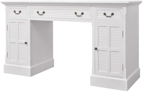 vidaXL Escritorio Pedestal Doble Blanco 140x48x80 cm Oficina Mobi...