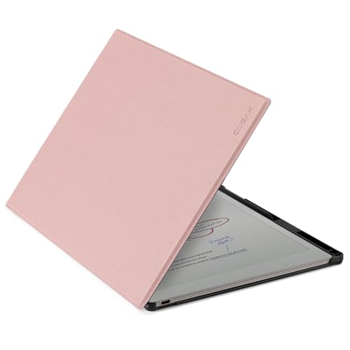 CoBak Case for reMarkable Paper Pro Color Tablet - Auto Sleep/Wake Hard Back Shell Protective Book Folio Cover with Built-in Pen Holder and Nibs Holder - for 11.8 2024 Released Rose Gold