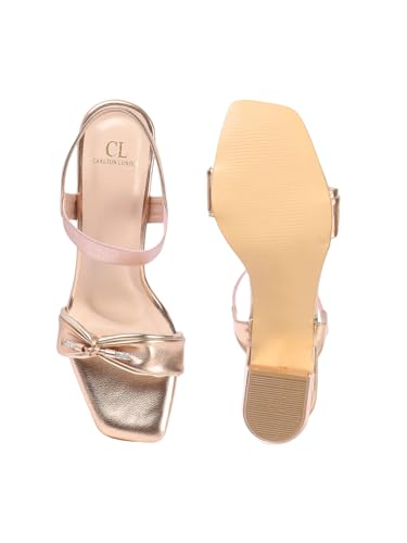 Image of Carlton London Women Stylish Fashion Embellished Sandals for Outdoor, Party, Wedding and Holidays with Block Heels