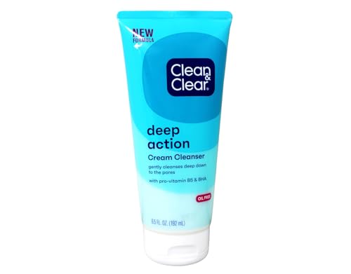 Clean & Clear Deep Action Cream Facial Cleanser for Sensitive Skin, Gentle Daily Face Wash with Oil-Free, 6.5 oz - Thumbnail 2