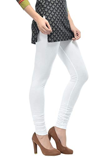 Image of Frenchtrendz Women's Cotton Spandex Stretchable Mid Rise Slim Fit Churidar Leggings Pull On