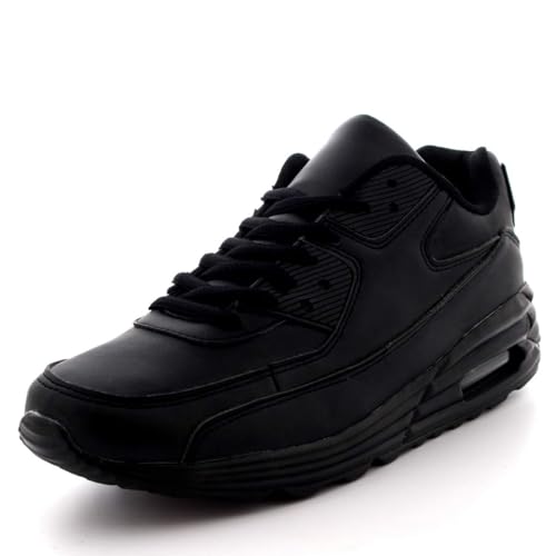 Mens Fitness Air Bubble Sport Walking Running Performance Shoes Lightweight Trainers - Black - UK9/EU43 - BS0086