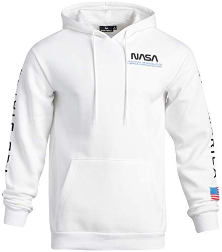 C-life nasa men's fleece hoodie - retro pullover sweatshirt, size…
