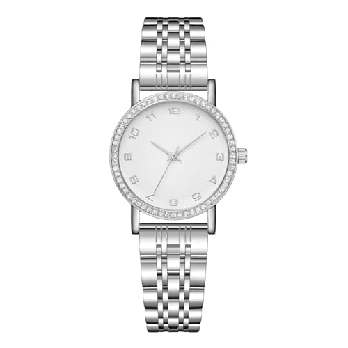 CIVO Montre Femme Acier Argent: Montres Femmes Design Diamant Fine - Etanche Analogique Montre pour Femme