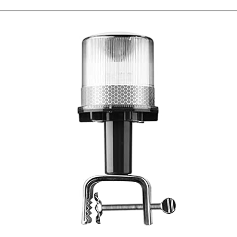 Solar Strobe Warning Light 360 Degree - Super Bright Waterproof IP48 for Construction Traffic Dock Marine Wireless - Constant On or Flashing (WHITE) Cover