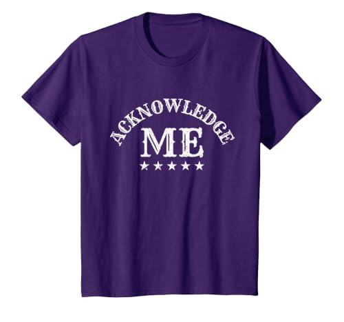 Acknowledge Me Sports Competition Vintage Design for Men and Women T-Shirt, Youth, Purple, Small