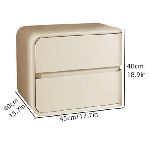 Table de chevet en bois massif et cuir microfibre pour chambre - 2