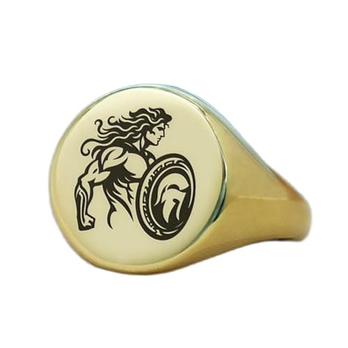 Bague Achille mythique ronde : chevalière vintage en argent pour le quotidien